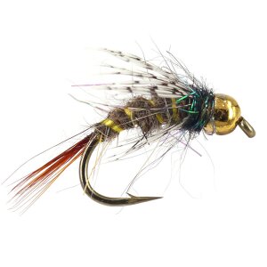 1 DOZEN TUNGSTEN HEAD GREEN FLUO & BLACK SPANISH NYMPHS FLY FISHING  -(TUNG-22)