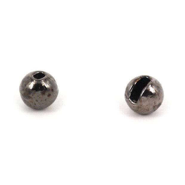 Tungsten beads slotted - BLACK NICKEL - 10 pc.