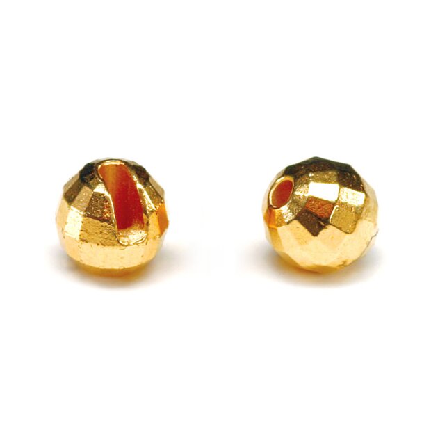 Tungsten beads faced- GOLD - 10 pc.