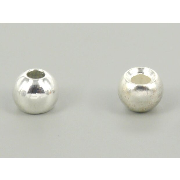 Brass beads - SILVER - 25 pc.