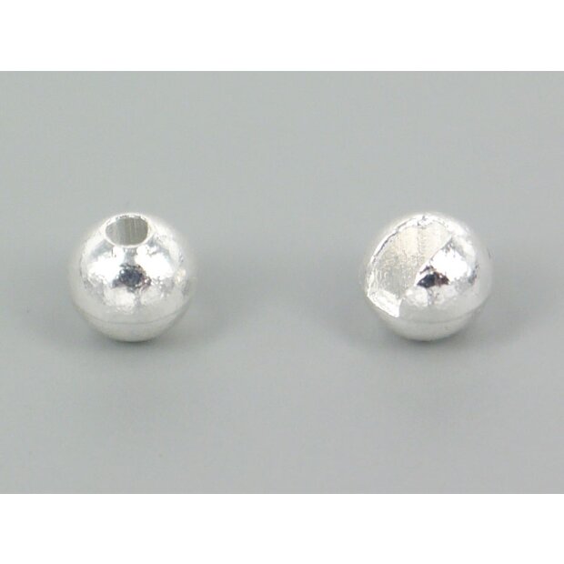 Tungsten beads slotted - SILVER - 10 pc.