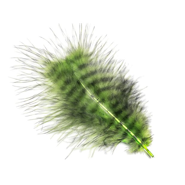 GRIZZLY MARABOU hotfly - 5 pcas. - ca. 13 cm - chartreuse black grizzly