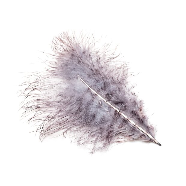 GRIZZLY MARABOU hotfly - 5 pcas. - ca. 13 cm - dun black grizzly