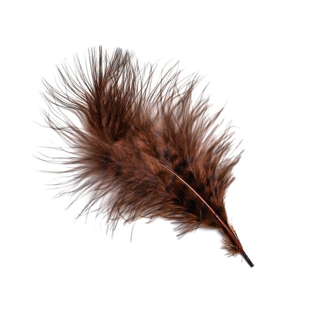 GRIZZLY MARABOU hotfly - 5 pcas. - ca. 13 cm - brown black grizzly