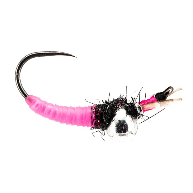 Hunting Fluo Pink Caddis Larva Jig Off TG BL 6