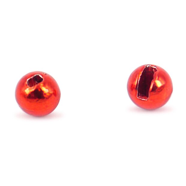 Tungsten beads slotted - METALLIC RED - 10 pc.