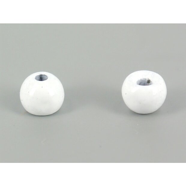 Brass beads - WHITE - 25 pc. - 2,4 mm