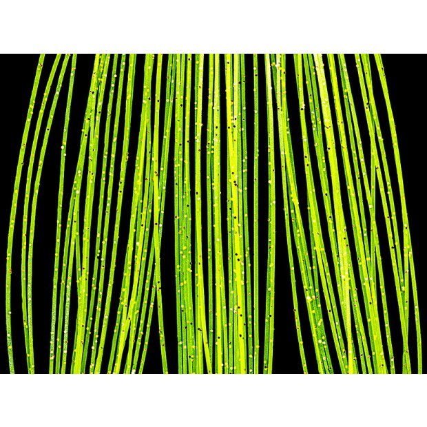 FLAKED Sili Legs hotfly - 0,7 mm x 130 mm - 66 strands - chartreuse / gold